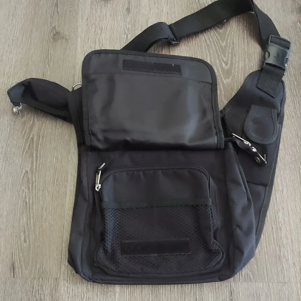 Compass Gear Black Crossbody Messenger Bag